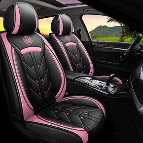 Car Seat Cover 5-Seats Full Set Universal fit, Suitable for Most Cars, SUV, Airbags Compatible with Synthetic Leather Car Seat Cushion Protectors(Black & Blue)