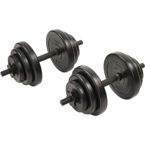 Sunny Health & Fitness Exercise Vinyl 40 Lb Dumbbell Set Hand Weights for Strength Training, Weight Loss, Workout Bench, Gym Equipment, and Home Workouts