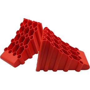 SECURITYMAN Heavy Duty Wheel Chocks for Travel Trailers, RV, Camper, Truck, and Boat (2 Pack) - RV Wheel Chock (Supports 36,000lbs) with High Visibility - Non Slip Sturdy Design Tire Chocks
