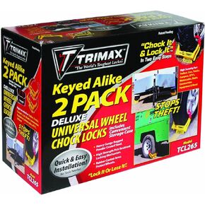 Trimax TCL265 Small Deluxe Keyed Alike Wheel Chock Lock, (Pack of 2)