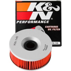 K&N Motorcycle Oil Filter: High Performance, Premium, Designed to be used with Synthetic or Conventional Oils: Fits Select Yamaha Vehicles, KN-146