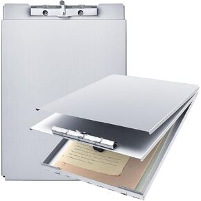 Henoyso Metal Storage Clipboard Bulk Heavy Duty Aluminum Clip Board for Teacher Contractor Medical Construction Office School Classroom, 12.6x9.2x1 Inch, Fit Letter Size 8.5x11 Inch Paper(1 Pcs)