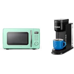 Galanz GLCMKA07GNR-07 Retro Microwave Oven, LED Lighting, Pull Handle Design, Child Lock, Surf Green, 0.7 cu ft in Saudi Arabia
