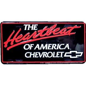 HangTime The Heartbeat of America embossed metal auto tag 6 x 12
