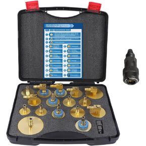 17Pcs Brake Bleeder Adapter Kit, RALBIL Brake Master Cylinder Bleeder Adapter Kit, Brake Fluid Bleeder Adapter Kit for Most Vehicles Brake Fluid Bleeding