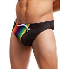 Jack Adams Men's Standard Rainbow Swim Brief