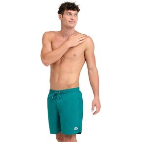 ARENA Men's Icons Solid Beach Short Boxers Swimming Bermuda with Mesh Inner Brief, Side Pockets, Pool Beach Vacation Swimsuit