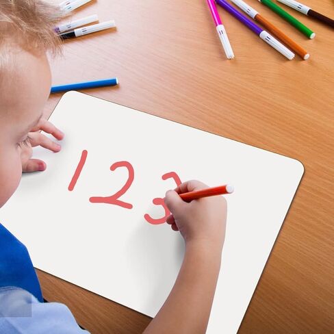 6 عبوات من ألواح المسح الجاف، سبورة بيضاء صغيرة بحامل مزدوج الجوانب مقاس 9 × 12 بوصة للأطفال والطلاب ومستلزمات الفصول الدراسية لمدرسي التعليم، وألواح بيضاء صغيرة محمولة للعمل المكتبي مع 12 صانعًا و6 ممحاة in Kuwait