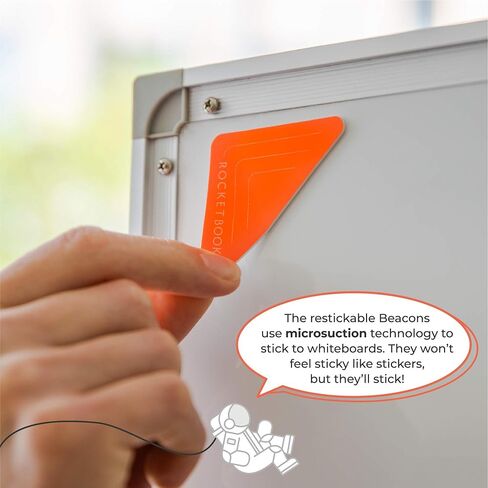 Rocketbook Beacons - Digitize Your Whiteboard - Reusable Stickers To Upload Your Whiteboard Notes To The Cloud with Carrying Case (1 Pack), BEA-A4-K in Kuwait