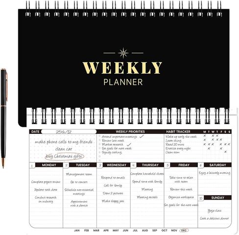Weekly Planner - 2024-2025 Planner Undated, Weekly To Do List, Planner Daily Weekly and Monthly, Goals Scheduled Planner with Habit Tracker, 55 Weeks, 6.3''x11.2'' in Saudi Arabia