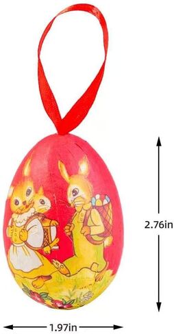 12Pcs Easter Eggs Hanging Tree Ornaments with Cartoon Rabbit Painting for Easter Decorations in Saudi Arabia