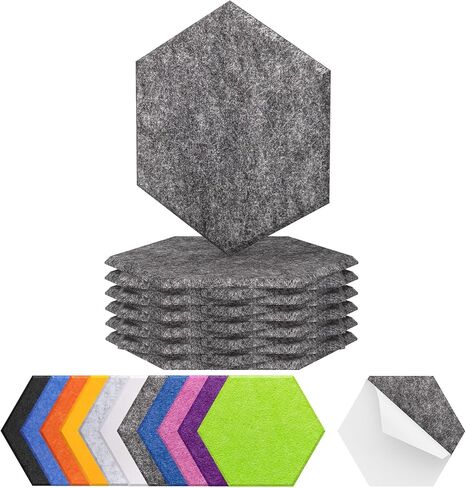 12 Pack Hexagon Acoustic Panels, TONOR 12"x 10"x 0.4" High Density Sound Proof Panels for Walls, Sound Dampening Insulation Treatment Wall Panels, Sound Absorbing Padding for Studio, Home Purple in Kuwait