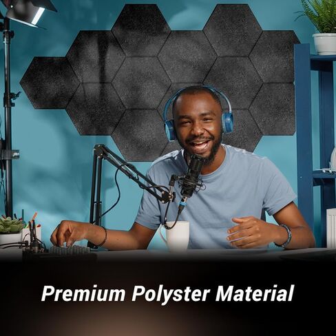 12 Pack Hexagon Acoustic Panels, TONOR 12"x 10"x 0.4" High Density Sound Proof Panels for Walls, Sound Dampening Insulation Treatment Wall Panels, Sound Absorbing Padding for Studio, Home Purple in Kuwait