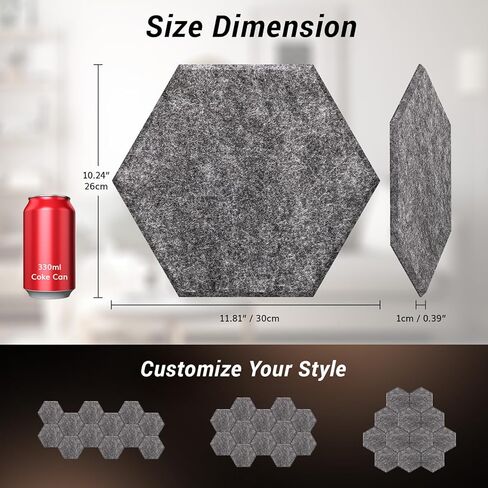 12 Pack Hexagon Acoustic Panels, TONOR 12"x 10"x 0.4" High Density Sound Proof Panels for Walls, Sound Dampening Insulation Treatment Wall Panels, Sound Absorbing Padding for Studio, Home Purple in Kuwait