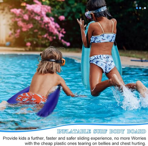 6 Pieces Inflatable Surfboard with Handles Lightweight Portable Floating Surfing Board Swimming Floating Surf Board for Kids Adult Learn to Swim Pool Travel Beach Summer Surfing Water Sports Supplies in Saudi Arabia