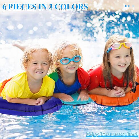 6 Pieces Inflatable Surfboard with Handles Lightweight Portable Floating Surfing Board Swimming Floating Surf Board for Kids Adult Learn to Swim Pool Travel Beach Summer Surfing Water Sports Supplies in Saudi Arabia