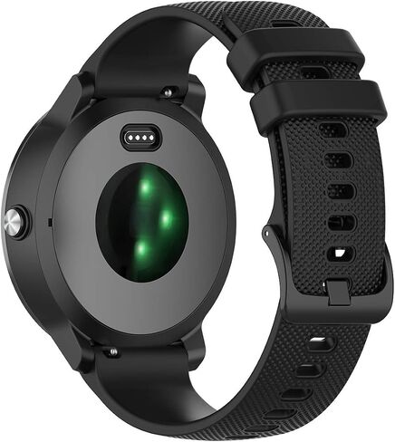 سوار معصم رياضي بديل من السيليكون متوافق مع Garmin Venu، vivomove3، vivomove Luxe، vivomove Style، vivomove HR، vivoactive3 Music، forerunner245music/645music (أسود) in Saudi Arabia
