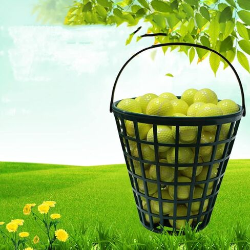 1pcs Golf Ball Basket,Plastic Golf Ball Bucket Golfball Storage Container with Handle for Outdoor Sport Stadium Accessories,50pcs Ball in Saudi Arabia