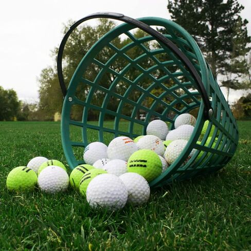 1pcs Golf Ball Basket,Plastic Golf Ball Bucket Golfball Storage Container with Handle for Outdoor Sport Stadium Accessories,50pcs Ball in Saudi Arabia