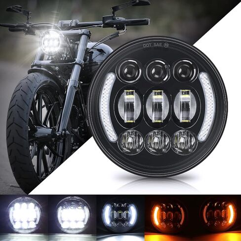 مصباح أمامي LED مقاس 5-3/4 بوصة من SUPAREE مقاس 5.75 بوصة لسيارة Dyna Street Bob Super Wide Glide Low Rider Night Rod Train Softail Deuce Sportster Iron 883 in Kuwait