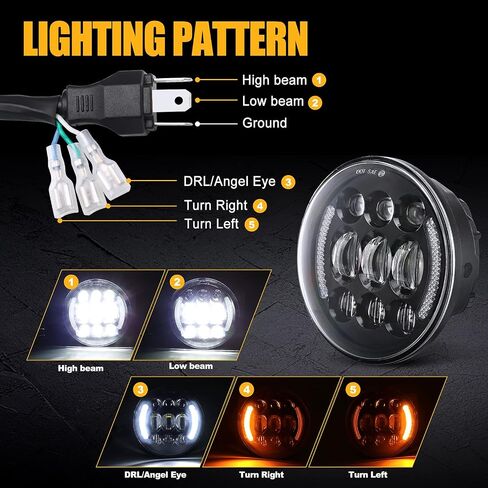 مصباح أمامي LED مقاس 5-3/4 بوصة من SUPAREE مقاس 5.75 بوصة لسيارة Dyna Street Bob Super Wide Glide Low Rider Night Rod Train Softail Deuce Sportster Iron 883 in Kuwait