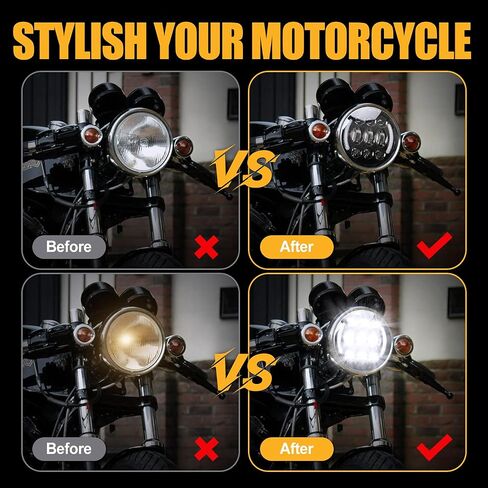 مصباح أمامي LED مقاس 5-3/4 بوصة من SUPAREE مقاس 5.75 بوصة لسيارة Dyna Street Bob Super Wide Glide Low Rider Night Rod Train Softail Deuce Sportster Iron 883 in Kuwait
