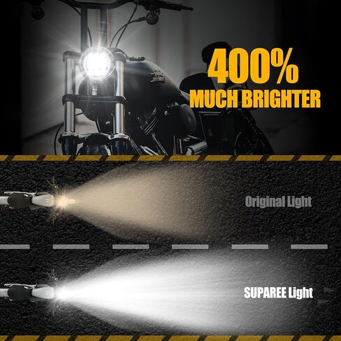 مصباح أمامي LED مقاس 5-3/4 بوصة من SUPAREE مقاس 5.75 بوصة لسيارة Dyna Street Bob Super Wide Glide Low Rider Night Rod Train Softail Deuce Sportster Iron 883 in Kuwait