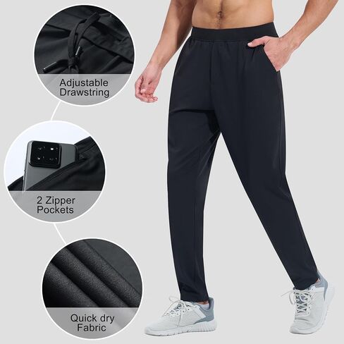 EZRUN Men's Joggers Stretch Athletic Workout Golf Pants Quick Dry Work Sweatpants Running Gym Hiking Track Pants in Saudi Arabia