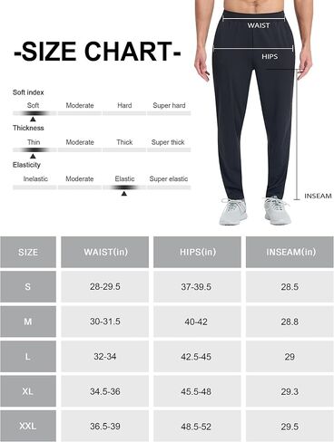 EZRUN Men's Joggers Stretch Athletic Workout Golf Pants Quick Dry Work Sweatpants Running Gym Hiking Track Pants in Saudi Arabia