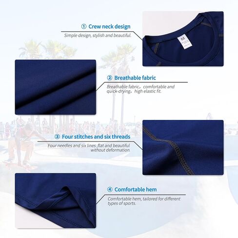 Men's Compression Shirts Long Sleeve Athletic T-Shirts Workout Running Tops Quick Dry Baselayer Undershirts for Football in Saudi Arabia