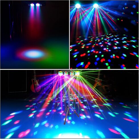 أضواء ديسكو دي جي مع حامل - مجموعة إضاءة بار حفلات المسرح مع كرة دوارة ملونة RGB LED Par Light نظام إضاءة للتحكم عن بعد يعمل بالصوت لحفلات الزفاف ونادي الحفلات in Kuwait