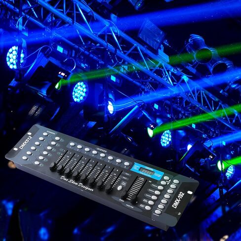 وحدة تحكم DMX 192 DMX 512 وحدة تحكم DJ Lights Controller Lighting Mixer Board DMX وحدة تحكم لأضواء DJ، عروض إضاءة الحفلات وحانات الديسكو وحانات النادي الليلي والرؤوس المتحركة in Kuwait