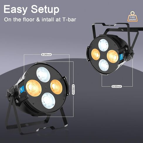 Stage Lights Warm & Cold White COB Stage Spotlight DMX Sound Activated LED Par Lights 4 * 40W 8400 Lumens Stage Lighting for Church, Performance, Wedding, Theater, Photo Studio, 1 Pack in Saudi Arabia