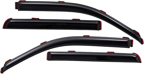 Lightronic WV194155 in-Channel Car Window Rain Guards Deflectors & Visors, Dark Smoke, 4-Pieces Set, Fits 2009-2014 Ford F-150 SuperCrew, 2010-2014 F-150 SVT Raptor SuperCrew in Saudi Arabia