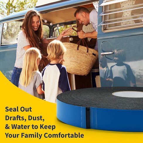 Self Adhesive Camper Mount Foam Tape 3/16in x 1 1/4in x 33ft for Truck Shells, RVs, Cars, Boats and Home. Helps Stop Vibrations, Scratches and Squeaks. Seal Around Air Conditioners, Doors and Windows in Saudi Arabia