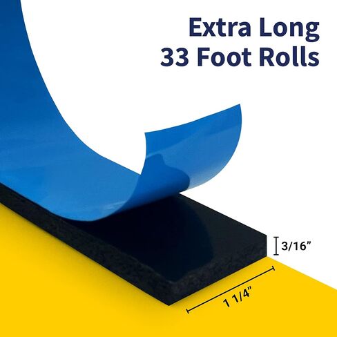 Self Adhesive Camper Mount Foam Tape 3/16in x 1 1/4in x 33ft for Truck Shells, RVs, Cars, Boats and Home. Helps Stop Vibrations, Scratches and Squeaks. Seal Around Air Conditioners, Doors and Windows in Saudi Arabia