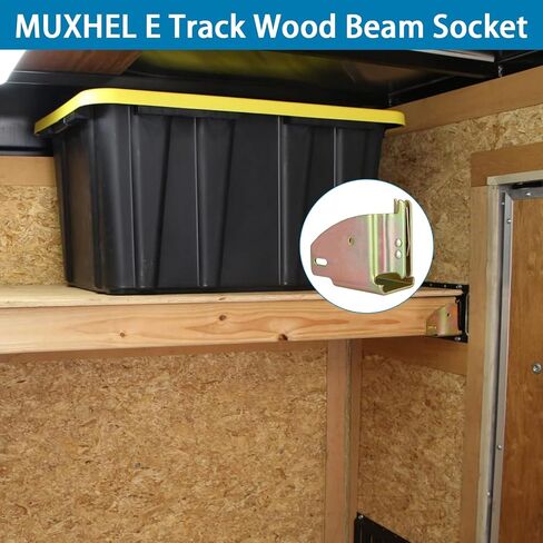 6 Pcs E Track Wood Beam End Socket Fittings, Galvanized Iron E Track Accessories, Cargo Storage Lumber Bracket for 2x4 & 2x6 Wood Beam in Trucks, Trailers and Vans in Saudi Arabia