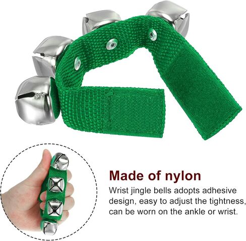 PATIKIL 12pcs Wrist Bells, Jingle Bells Ankle Bells Wrist Bells Bracelet Percussion Instruments Musical Rhythm Band 4 Silver Bells for Party Christmas, Blue in Saudi Arabia