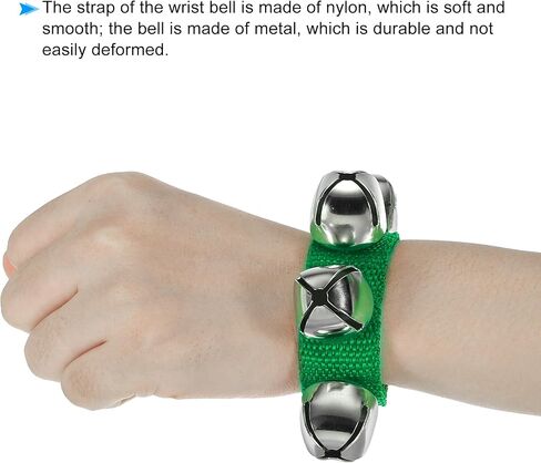 PATIKIL 12pcs Wrist Bells, Jingle Bells Ankle Bells Wrist Bells Bracelet Percussion Instruments Musical Rhythm Band 4 Silver Bells for Party Christmas, Blue in Saudi Arabia