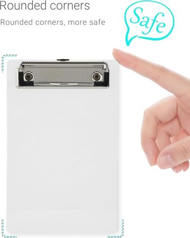 Mini Clipboard, Mymazn Small Clipboard 4.7x7.3 Inch Pretty Cute Clipboard Memo Size Pocket Clipboard Tiny A6 Clip Boards Plastic (5 Pack) in Kuwait