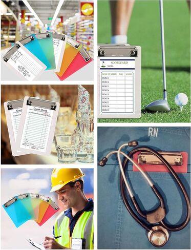 Mini Clipboard, Mymazn Small Clipboard 4.7x7.3 Inch Pretty Cute Clipboard Memo Size Pocket Clipboard Tiny A6 Clip Boards Plastic (5 Pack) in Kuwait