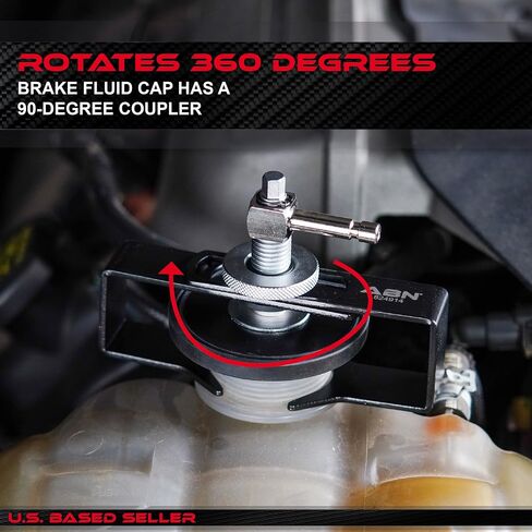 ABN Universal Master Cylinder Adapter Cap with Wings - Adjustable 1-2.7in Opening Pressure Brake Bleeder Kit Adapter Fits Various Vehicles for Easy Brake Fluid Changes in Saudi Arabia