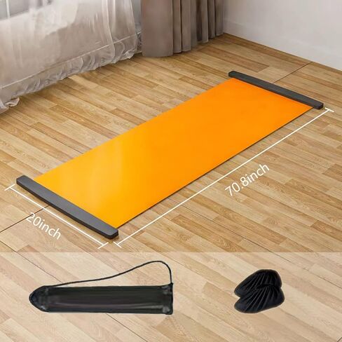 لوح منزلق مع توقفات نهائية - لوح تمرين لتدريب اللياقة البدنية مع أحذية أحذية وحقيبة حمل in Kuwait