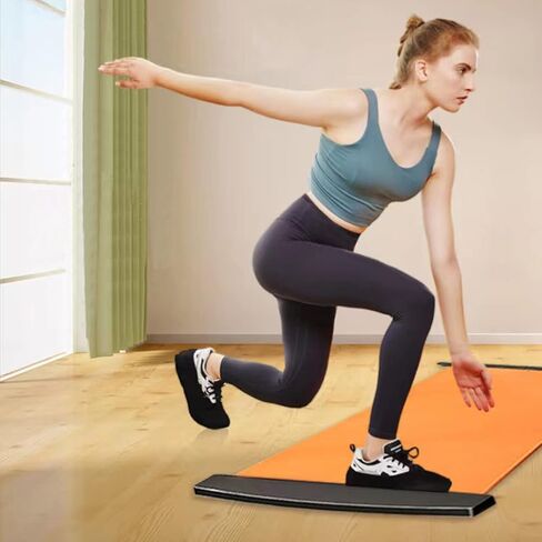 لوح منزلق مع توقفات نهائية - لوح تمرين لتدريب اللياقة البدنية مع أحذية أحذية وحقيبة حمل in Kuwait