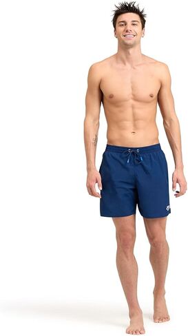 ARENA Men's Icons Solid Beach Short Boxers Swimming Bermuda with Mesh Inner Brief, Side Pockets, Pool Beach Vacation Swimsuit in Saudi Arabia