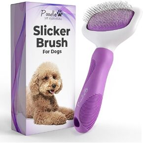 Poodle Pet Slicker Brush - For Dogs, Cats, Rabbits - Matted/Loose Fur, Knots - Suitable for Doodle/Goldendoodle Grooming and Shredding Short/Long Hair