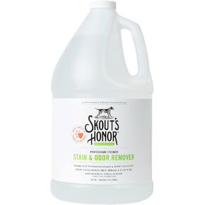 SKOUT'S HONOR Pet Stain and Odor Remover - Powerful Cleaner for Dog Urine, Sweat, and Other Messes, Destroys and Removes Odor and Stain Molecules, Eco-Friendly Formula for Carpets and Home, 128oz