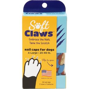 Soft Claws Canine 40-Pack Summer Colors Dog Nail Caps Kit, Large, Red and Blue