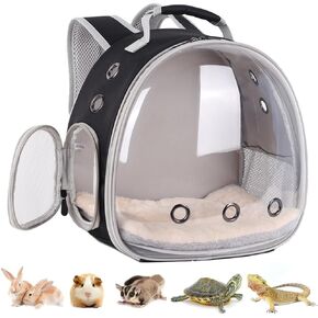 Portable Rabbit Backpack Carrier Space Capsule Bubble Window Pet Carrier Cage Travel for Bunny, Bearded Dragon, Squirrel, Tortoise, Bird, Lizard, Sugar Glider