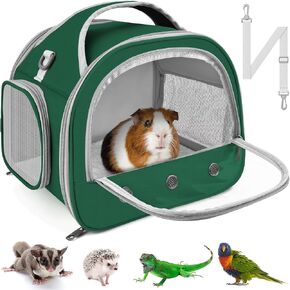 Bissap Guinea Pig Carrier Bag, Portable Small Animal Carrier Pouch for Hamster Chinchilla Rabbit Gerbil Hedgehog Sugar Glider Outgoing Travel Carrying Case -Orange